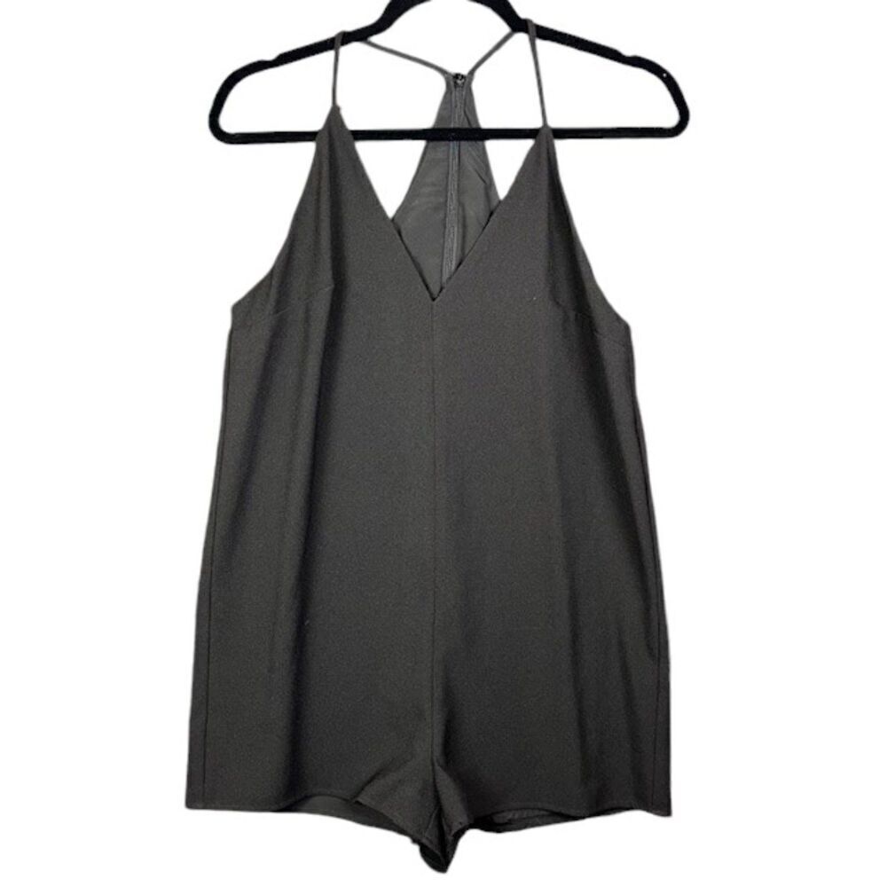 Keepsake Short Romper Black Lined Zipper Back Spaghetti Straps Size Small